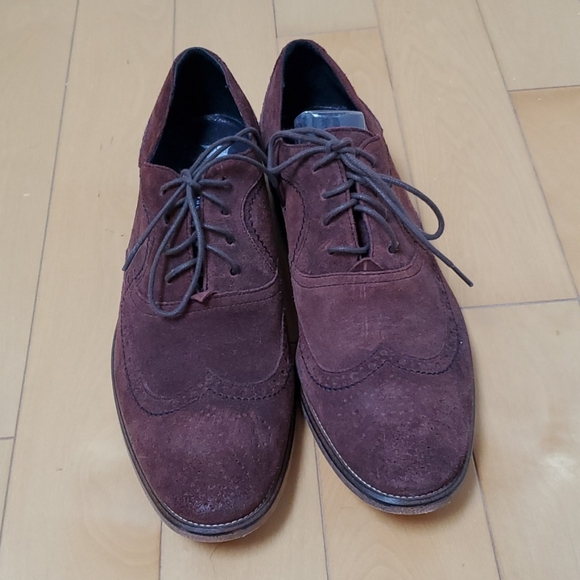 John Varvatos Handmade Suede Brouge Oxford Wingtip - Picture 3 of 7